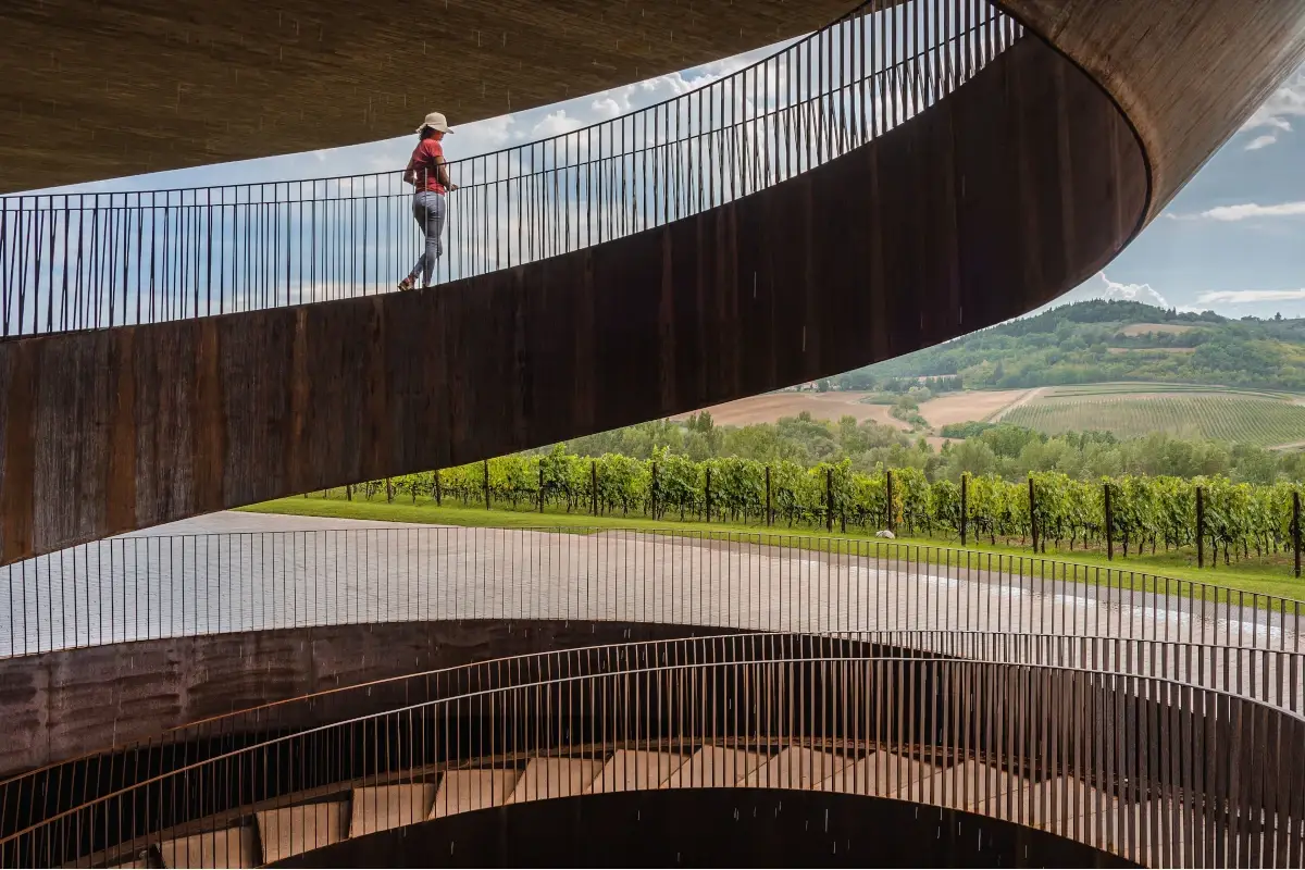 Antinori nel Chianti Classico - terrace shape Antinori, la cantina è la vera casa del vino, simbiosi tra architettura, funzione e natura