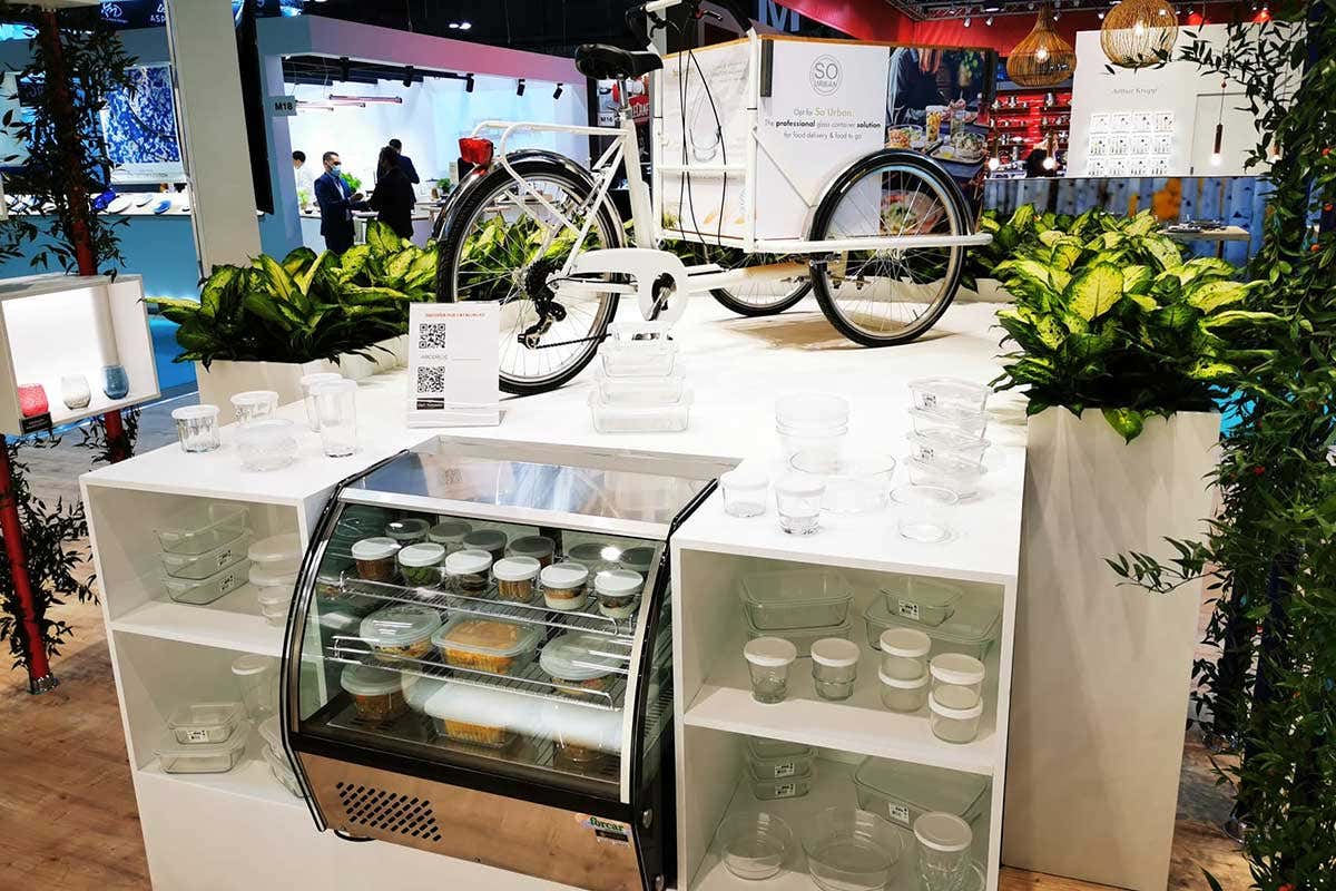La linea So Urban by Arcoroc in esposizione a HosMilano 2021 Altro che sacchetti e scatole, per il food delivery c'è il vetro di Arcoroc