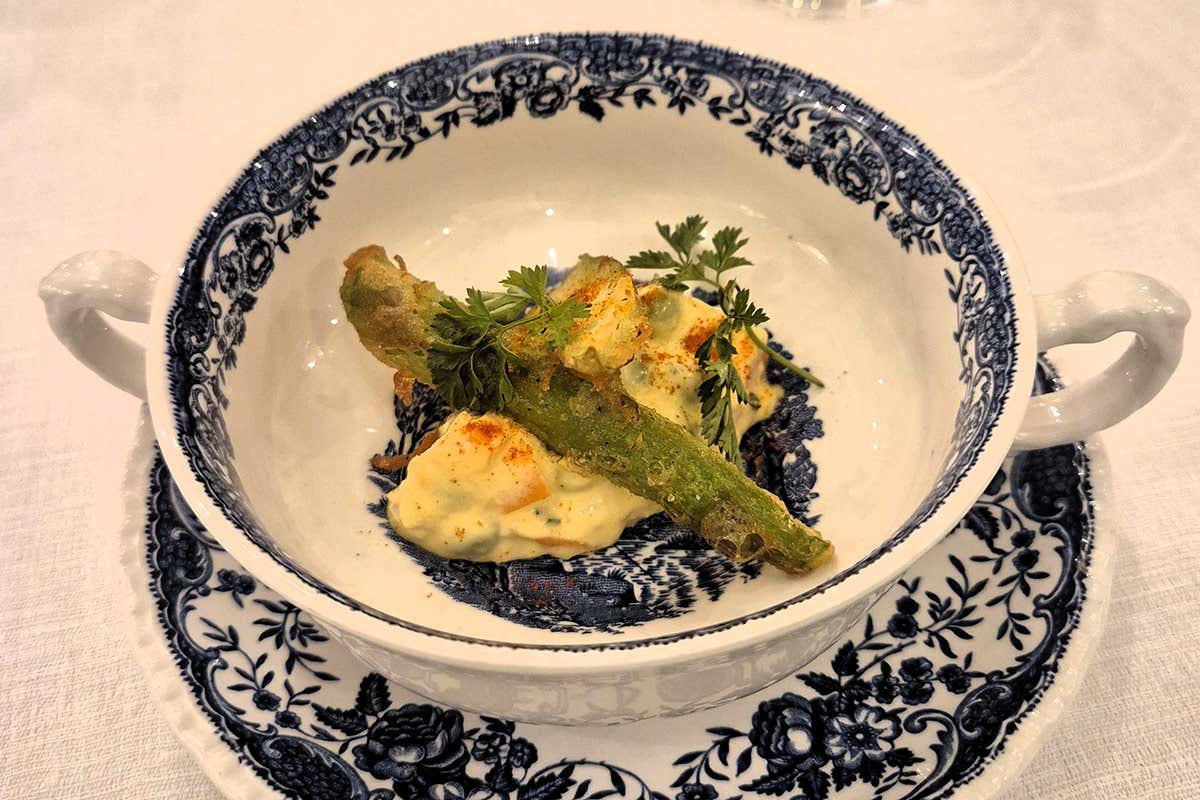 Asparagi in tempura con insalata russa - Al Callianino