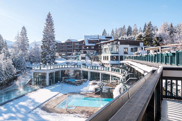 L'hotel nella sua versione invernale (World Luxury Spa Awards 2019 Premio all’Astoria di Seefeld)