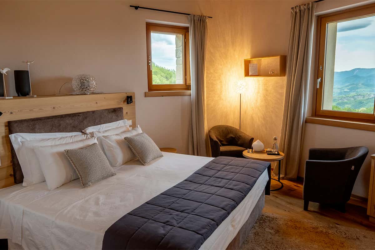 Una delle stanze dell'Aura Relais