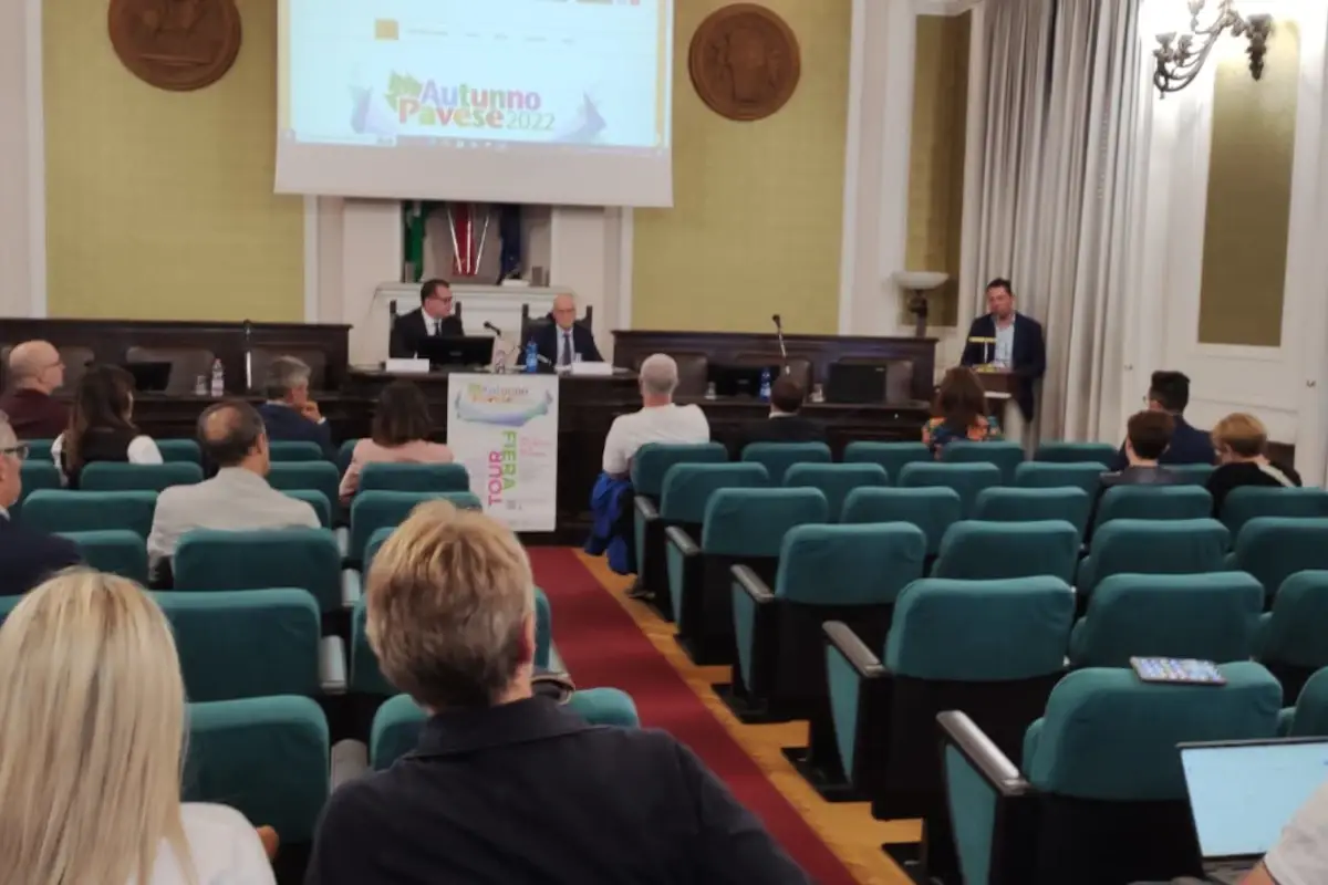 Un momento della presentazione di Autunno Pavese Eccellenze gastronomiche in mostra: &egrave; tempo di Autunno Pavese