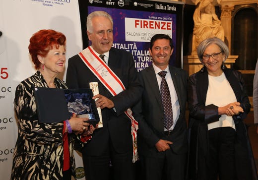 da sinistra: Annie Féolde, Eugenio Giani, Aldo Cursano e Anna Lapini
