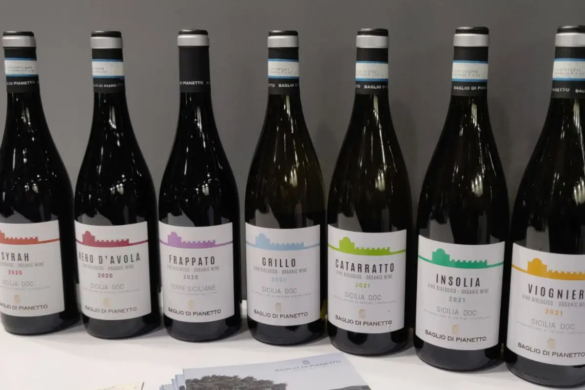 Alcune delle etichette di Baglio di Pianetto Baglio di Pianetto, vino 100% biologico alle pendici dell'Etna