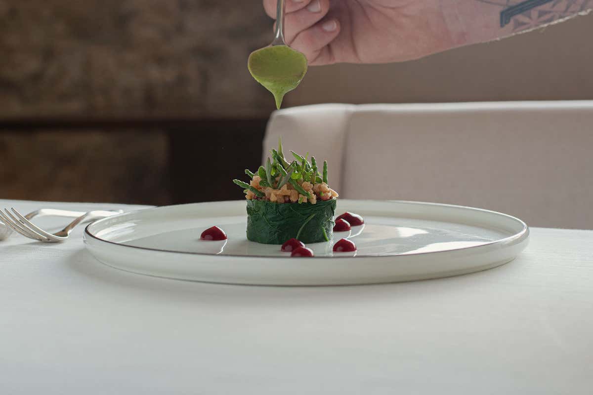 Cappun magro vegetale Ai Balzi Rossi tecnica e gusto vanno a braccetto nel piatto