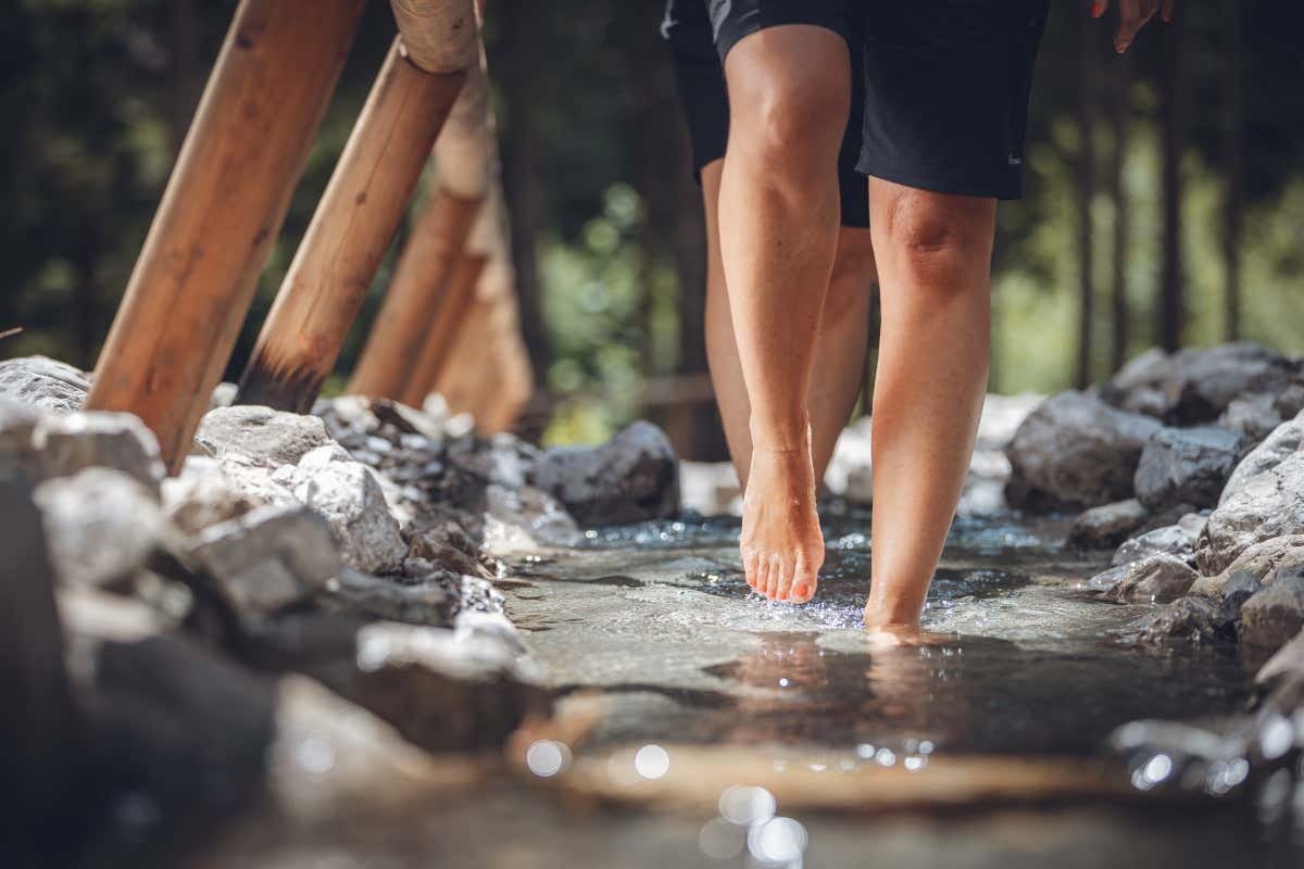 Nel Garda Trentino c'è un parco dove si cammina a piedi nudi