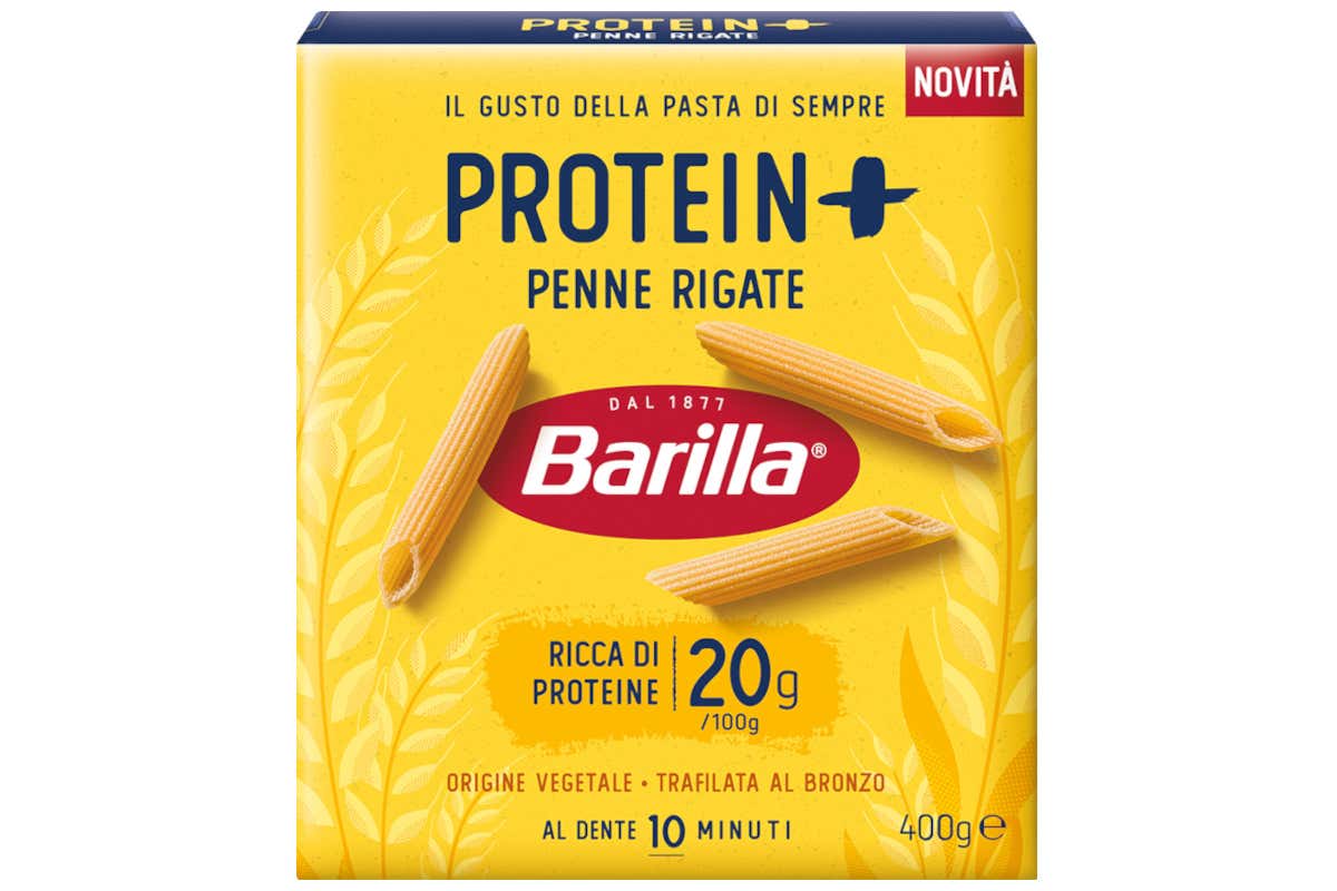 Le penne rigate di Barilla Protein+, con 20 grammi di proteine ogni 100 di prodotto