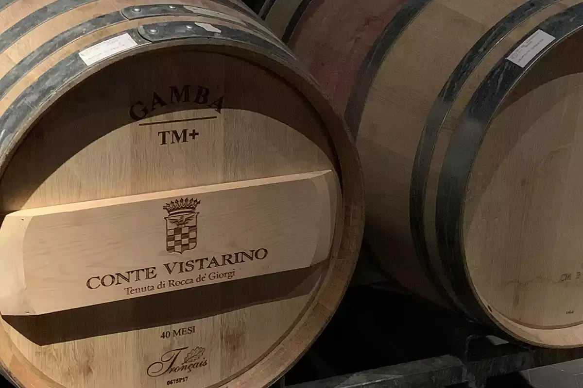 Sono 72 la barrique in cantina Tenuta Conte Vistarino, la casa del Pinot Nero