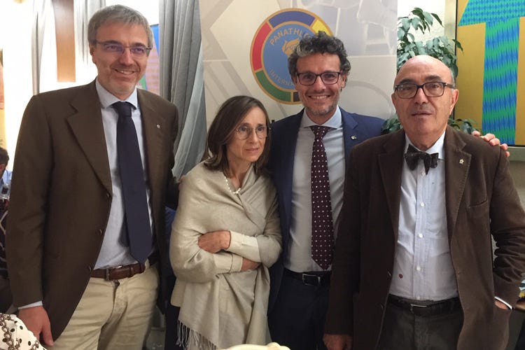 Attilio Belloli, Loredana e Massimo Amaddeo, Silvio Magni (Bergamo, Panathlon e Slow Foodricordano Mimmo Amaddeo)