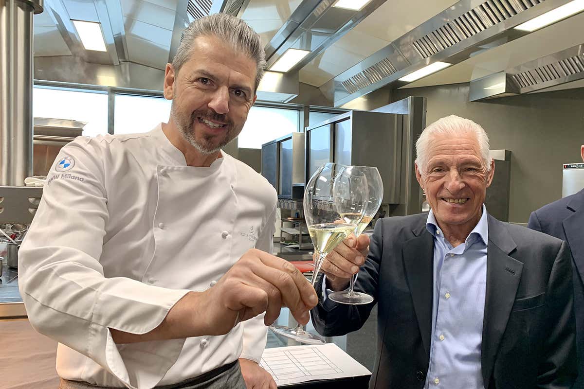Andrea Berton e Francesco Moser Moser Trento presenta Blauen Blanc de Noirs Extra Brut 2015