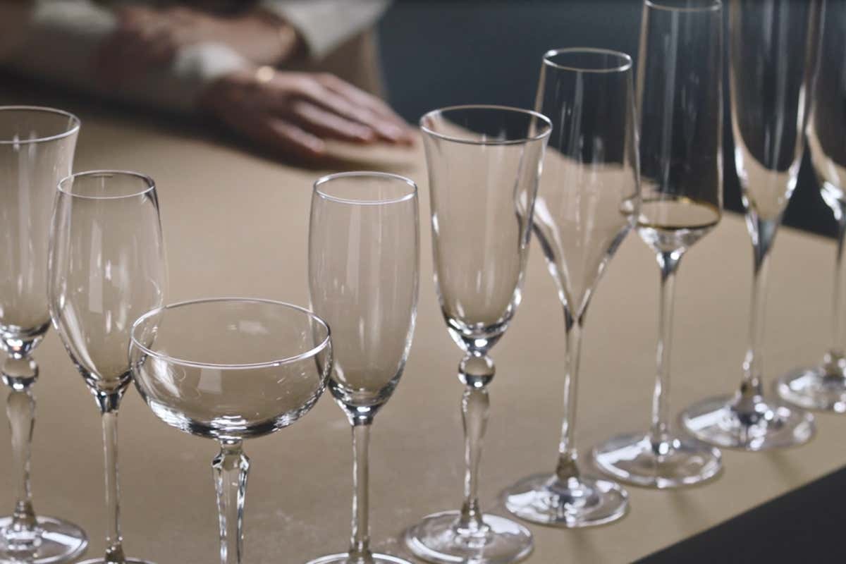 Bicchieri in diverso formato per lo Champagne