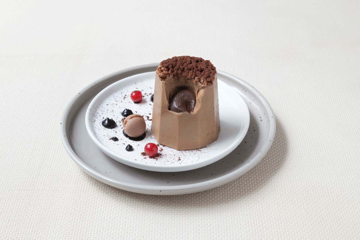 Semifreddo al Cioccolato e Nocciola, con all'interno un cuore di crema di nocciole