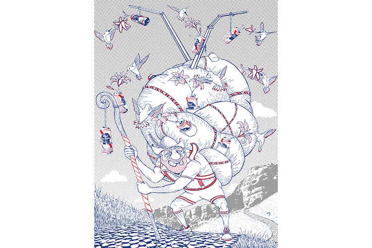 (La birra americana Pabst Blue Ribbon Ispirazione per graffiti in tutta Milano) (La birra americana Pabst Blue Ribbon Ispirazione per graffiti in tutta Milano)