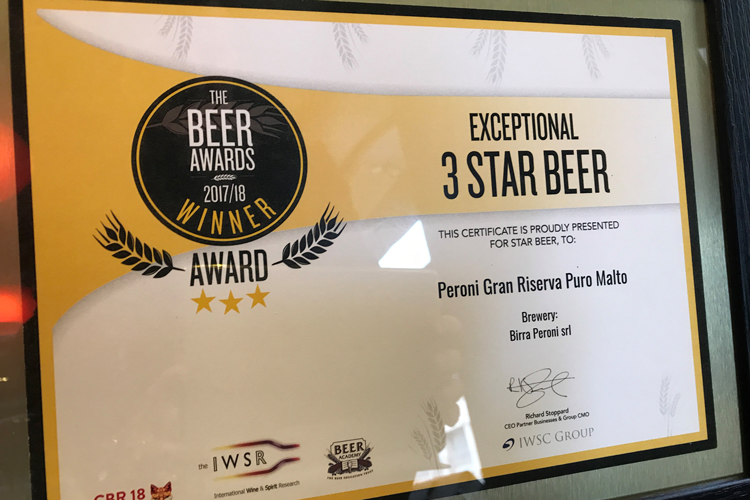 (Peroni gran riserva super premiata Inglesi e americani restano dietro)