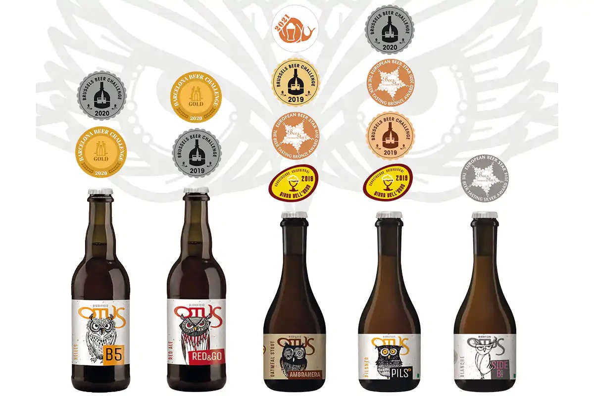 il medagliere delle birre Otus Otus, la birra artigianale pluri premiata con gusti centrati e per tutti