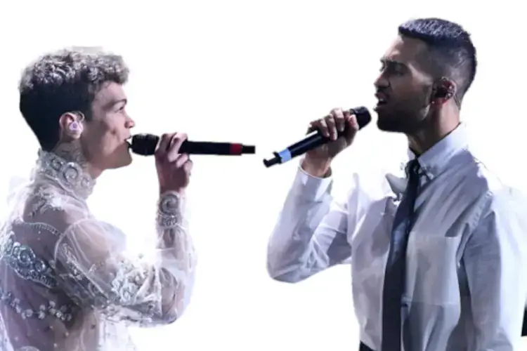 Blanco e Mahmood, vincitori del Festival di Sanremo 2022 Con