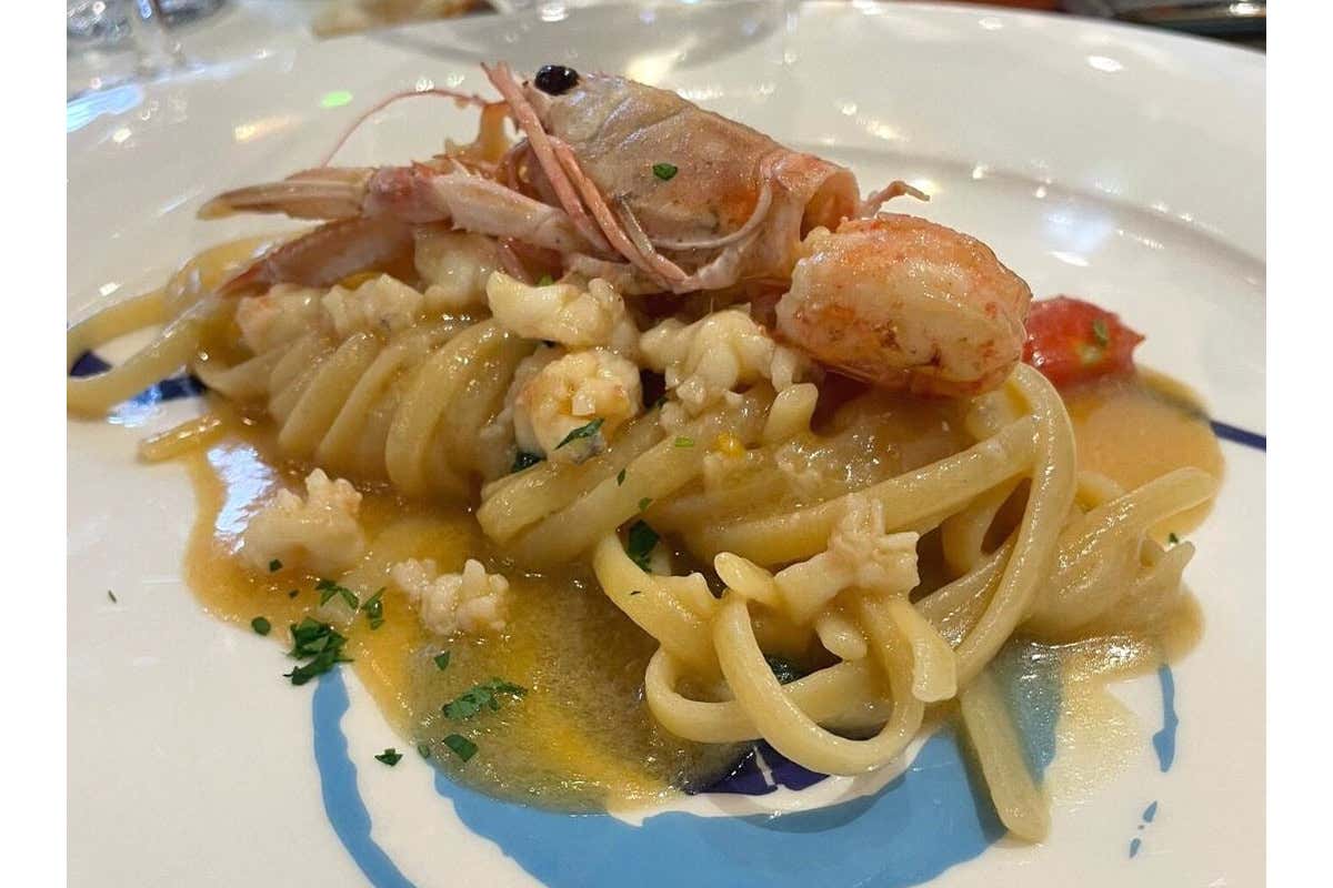 Linguine con scampetti Da Bob Cook Fish esperienza di qualità nel cuore di Sorrento