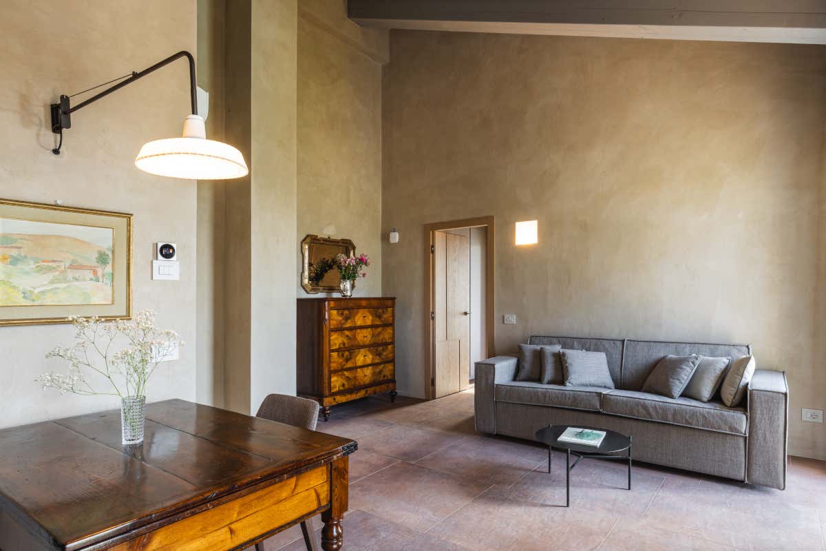 Uno dei calanchi all'interno di Borgo alle Crete