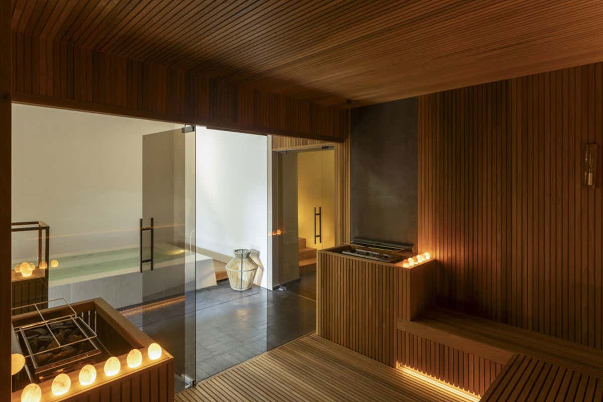 La sauna nella spa del Borgo dei Conti Resort