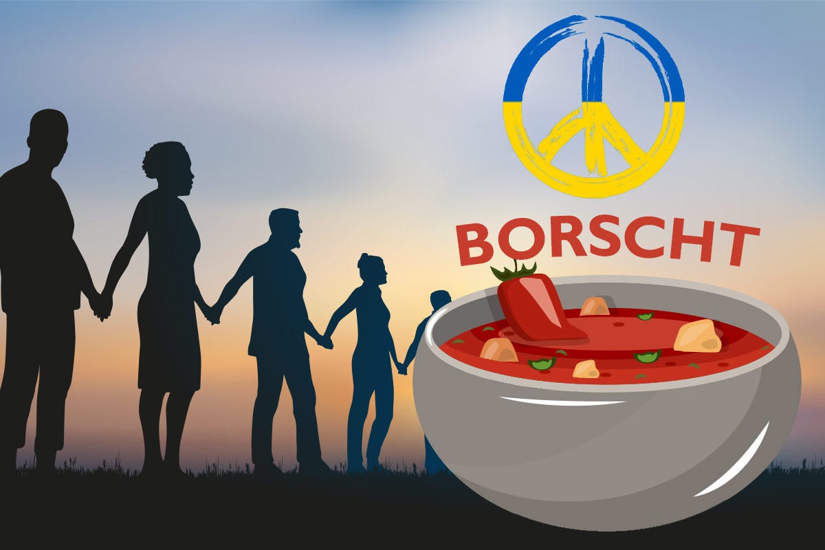 I trattati di pace tra Ucraina e Russia davanti a un piatto di borscht