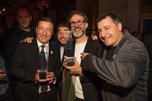 Joan Roca, Jordi Roca, Massimo Bottura e Josep Roca (foto: bonviveurspain)