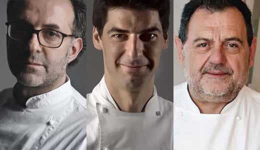 Massimo Bottura, Massimiliano Alajmo e Gianfranco Vissani Massimo Bottura, Massimiliano Alajmo e Gianfranco Vissani