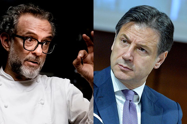 Massimo Bottura e Giuseppe Conte - «I ristoranti sono simboli culturali» Nove chef scrivono al Governo