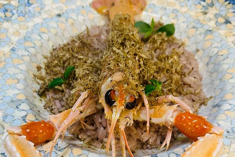 Il risotto dello chef Cleri Cristian Cleri cucina pesce, funghi e tartufo tutto l'anno ad Acqualagna