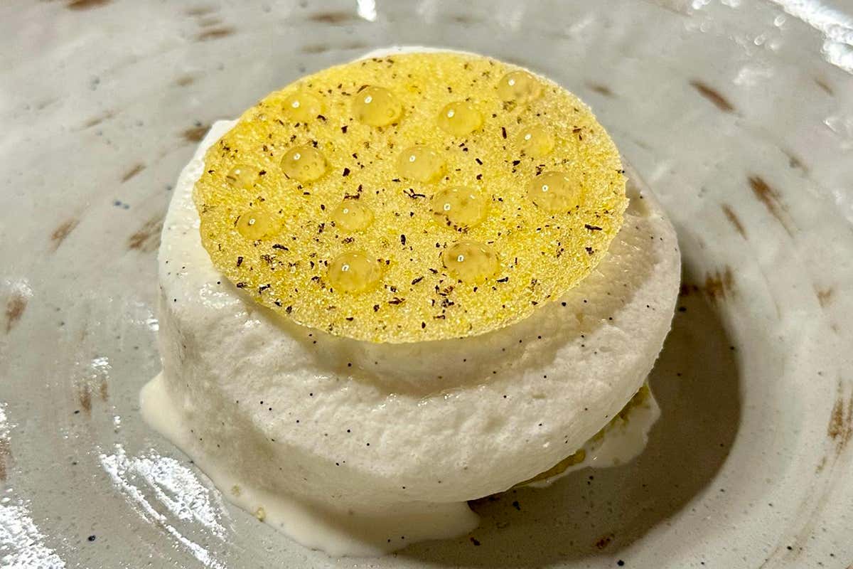 “55-50”, Il piatto reinterpreta la polenta tostata nel latte