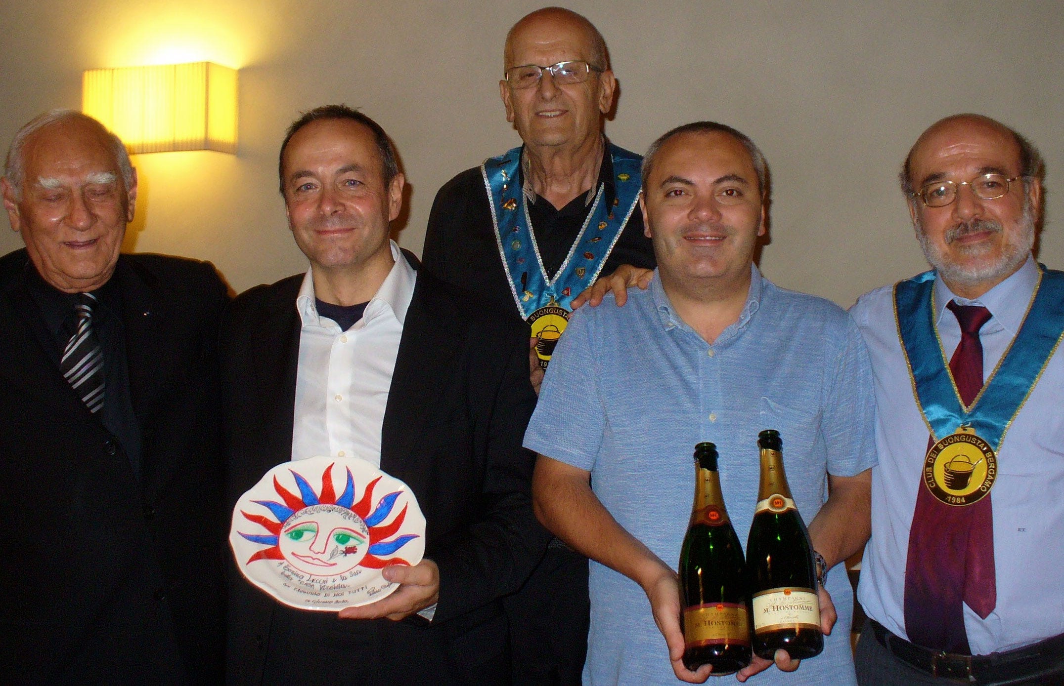 Da sinistra Pino Capozzi, Antonio Lecchi, Bruno Martinelli, Mauro Lamassa ed Ernesto Tucci