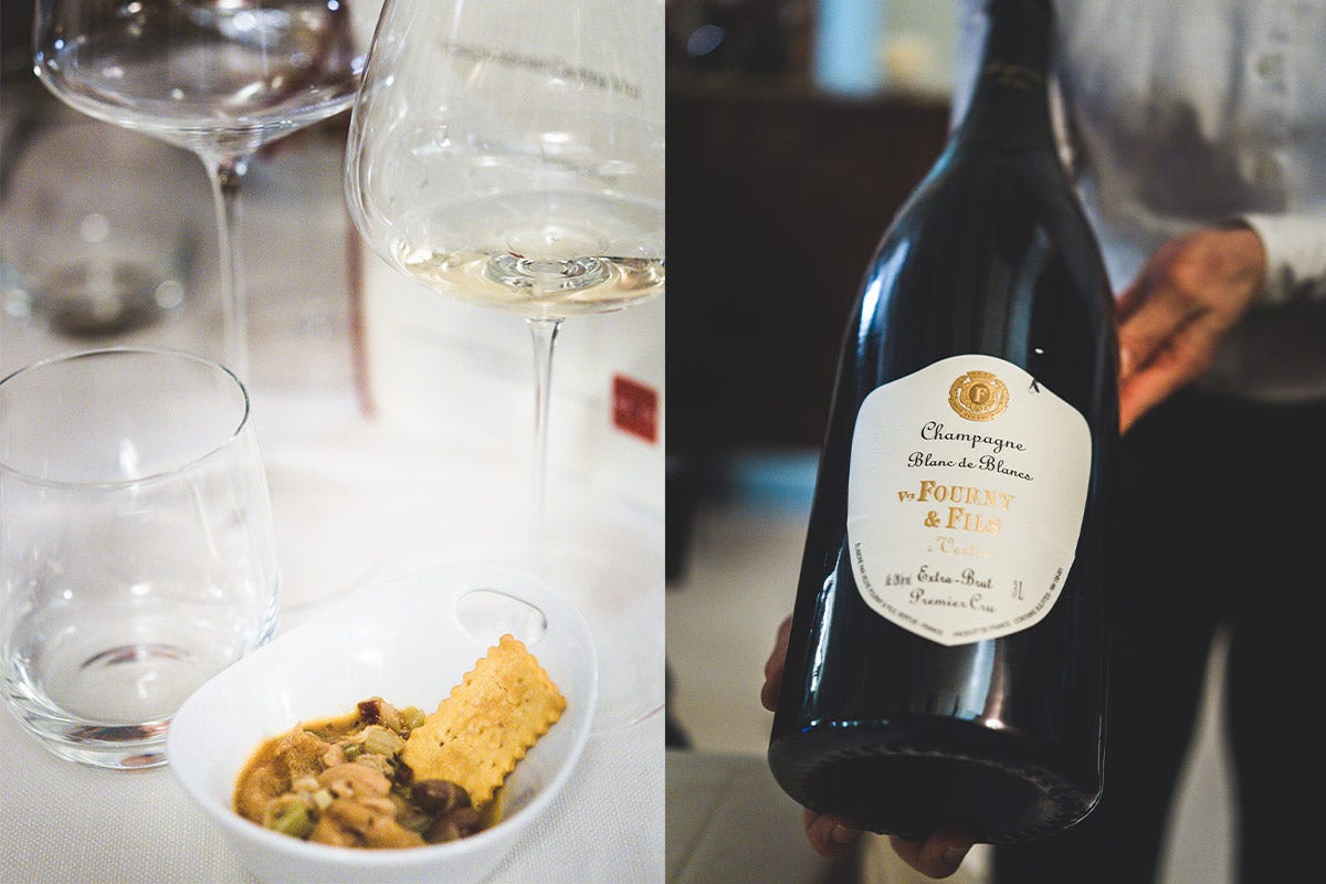 La busecca: trippa e foiolo direttamente dalla terracotta e lo Champagne Veuve Forny  La Trattoria Visconti di Ambivere inaugura la nuova cantina