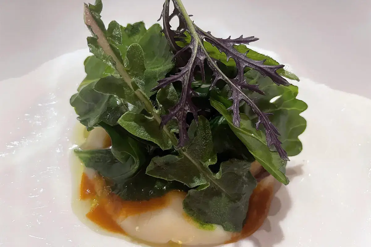 Calamaretto Cacciarolo, panissa e preboggiòn Orto by Jorg Giubbani, insolito (ma riuscito) abbinamento tra Liguria e Alto Adige