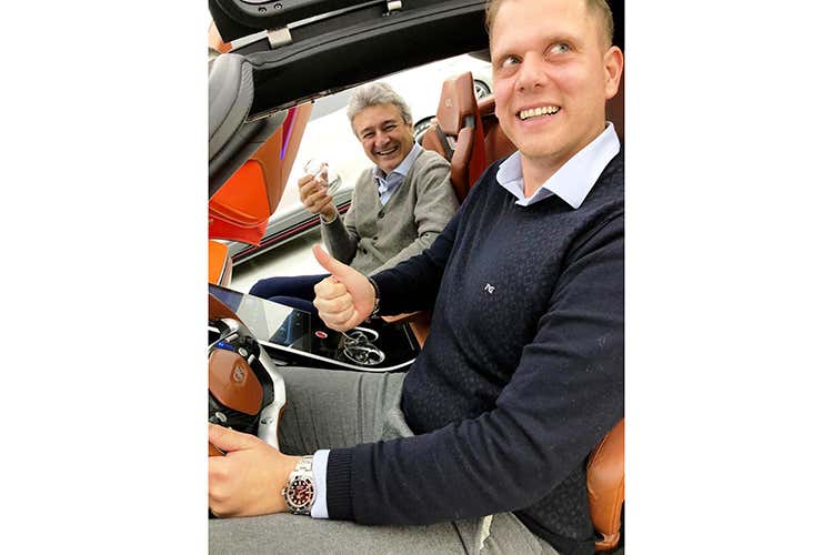 Fabrizio Giugiaro e Andrea Petrone (Il calice del designer Giugiaro per degustare gli amari Petrone)