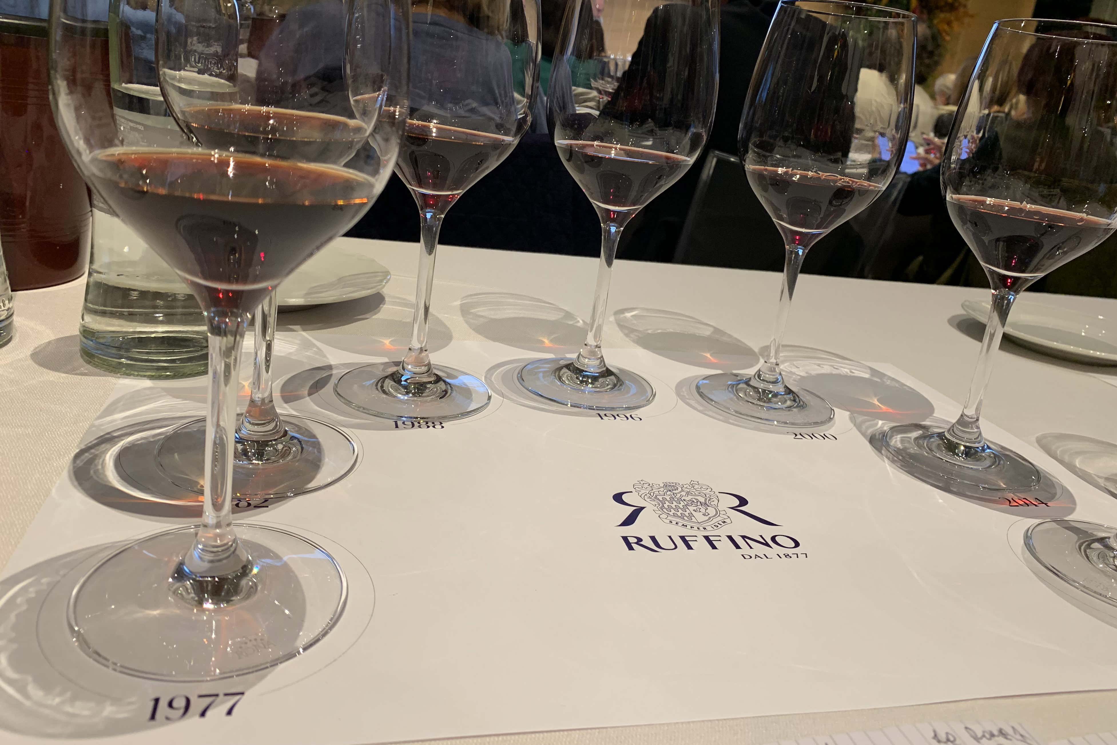 Il panorama della verticale Ruffino, da valori antichi una cantina contemporanea Il panorama della verticale Ruffino, da valori antichi una cantina contemporanea