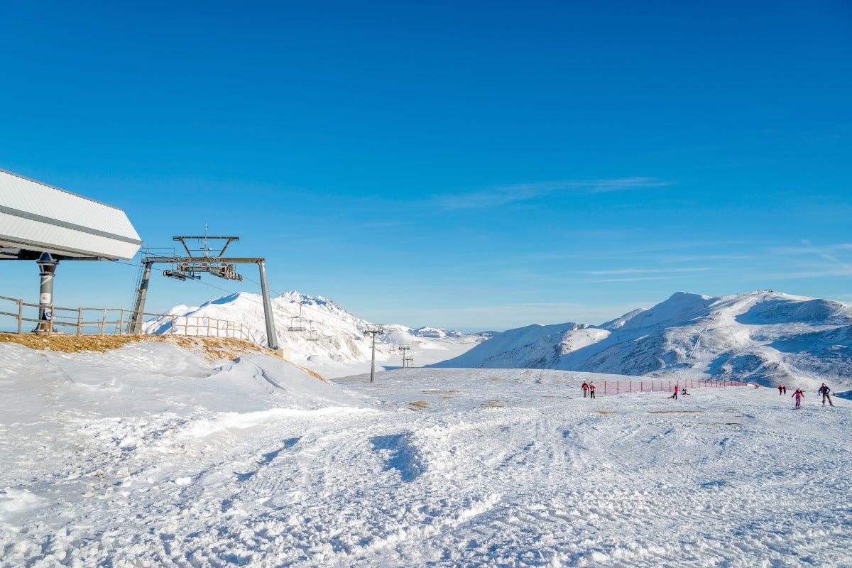 Piste tutte aperte in Abruzzo. Nella foto: Campo Imperatore Dalle Alpi agli Appennini (salvati dalla neve): come è la situazione sci