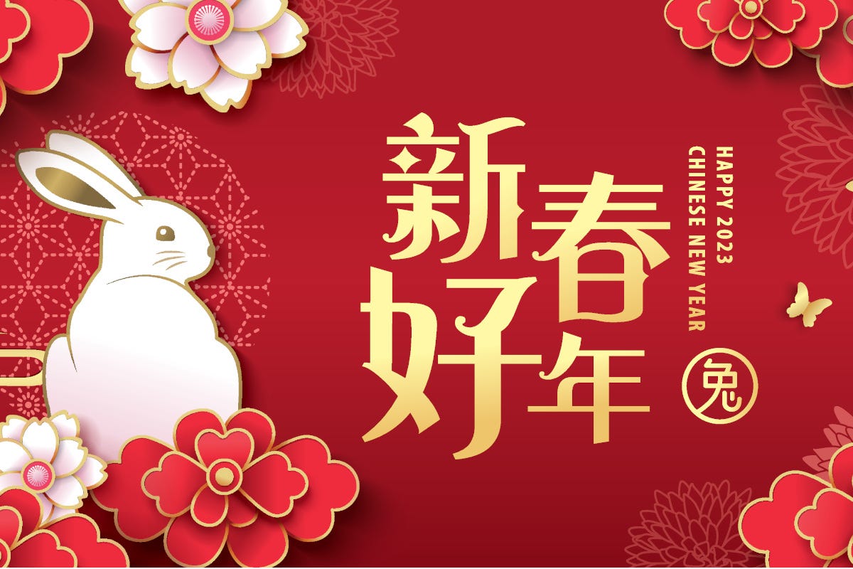 Il 2023 è l'anno del coniglio d'acqua Countdown per il Capodanno cinese è l’anno del coniglio d’acqua