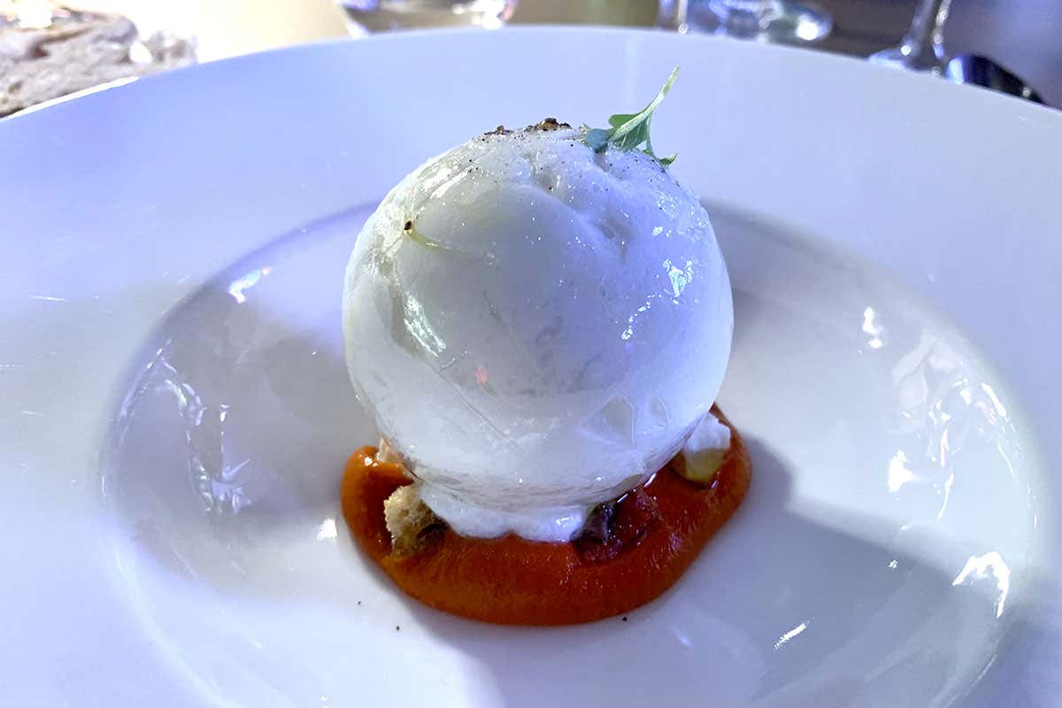Caprese dolce salato di Andrea Aprea L’alta cucina a sostegno della Fondazione Cotarella contro i disturbi del comportamento alimentare