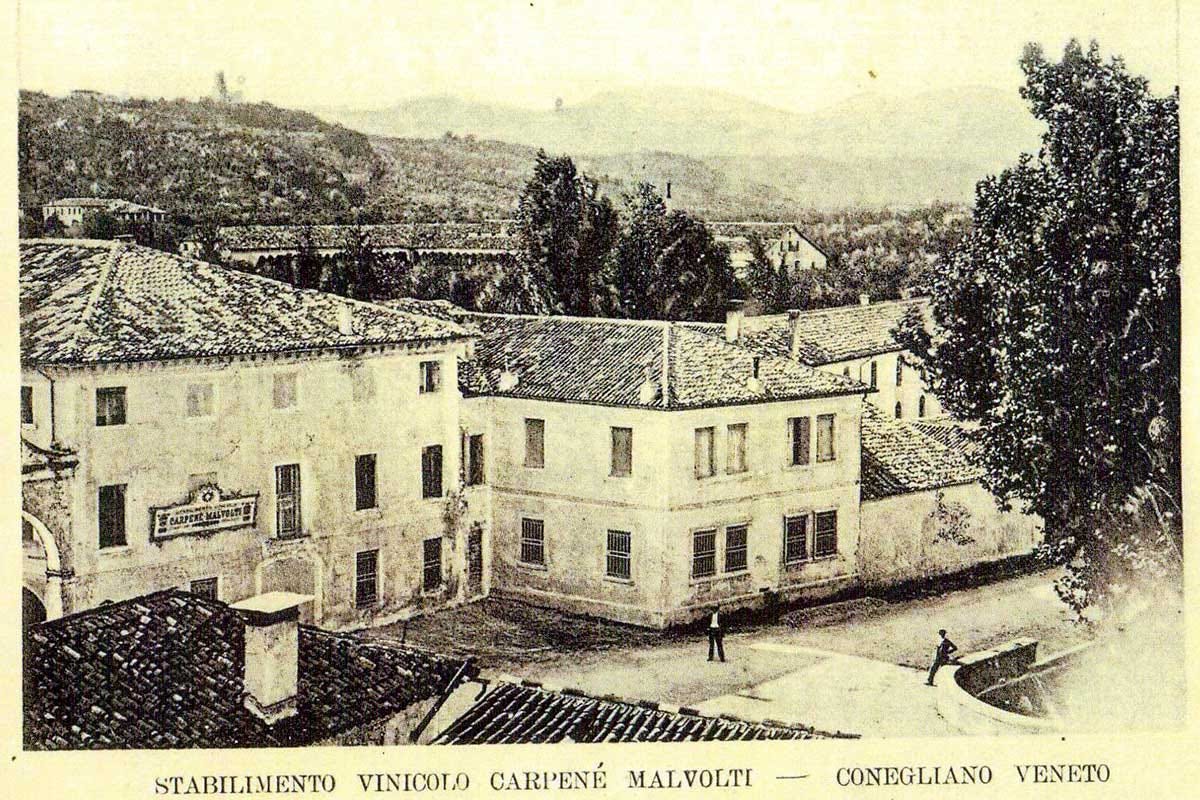 Immagine storica dell'azienda fondata nel 1868 da Antonio Carpenè Il Gusto della sfida, il prosecco Carpenè-Malvolti affronta la cucina dei fratelli Stocco