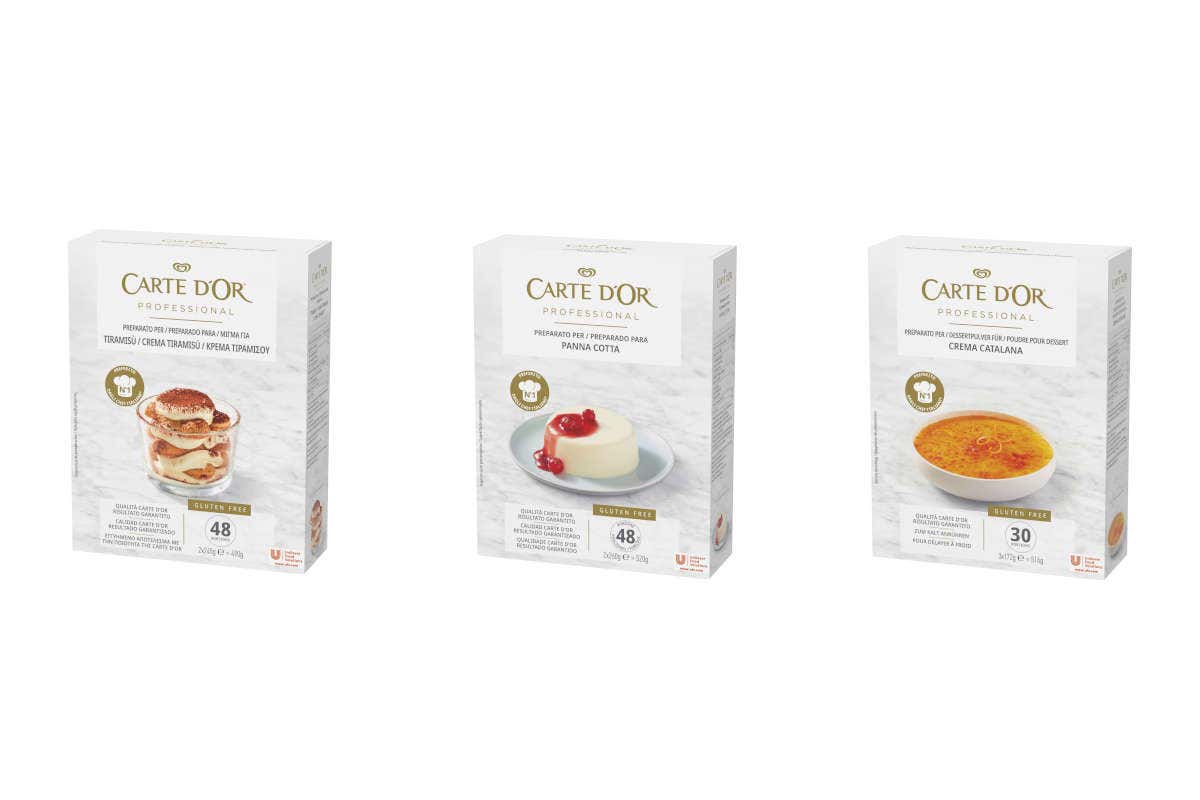 Dessert Carte D’Or Professional senza glutine,
veloci e semplici da preparare