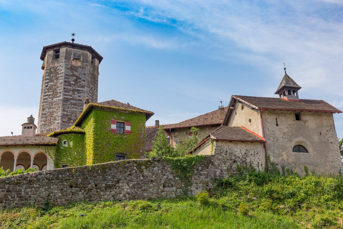 Castel Valer presenta un'inconfondibile torre poligonale Trenino dei castelli: un tour fra la storia e il gusto del Trentino