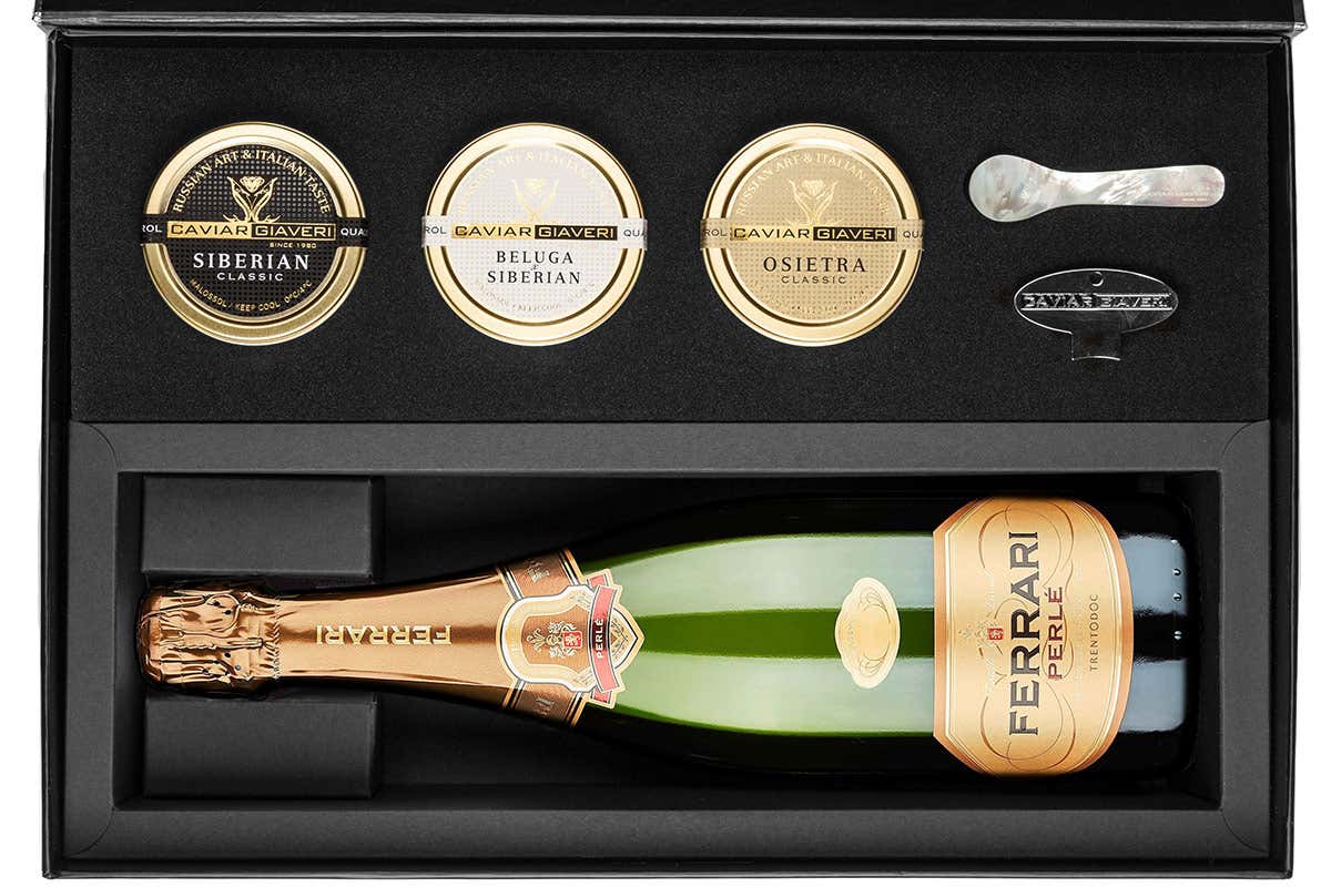 Alcune specialit&agrave; Caviar Giaveri in abbinamento con il Ferrari Perl&eacute; Trentodoc Caviar Giaveri svela come riconoscere un ottimo caviale