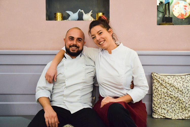 Daniel Celso e Alessandra D'Amato (Celso torna all’Osteria dell’Ingegnotra piatti popolari e tradizione rivisitata)