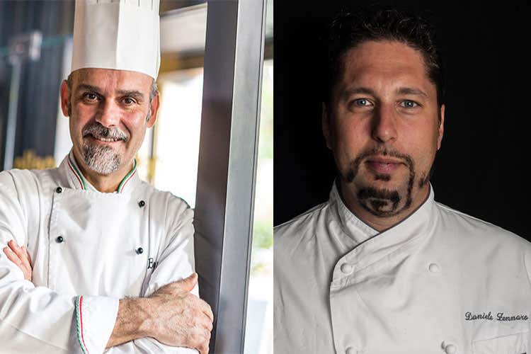 Luciano Sarzi e Daniele Zennaro (Sarzi e Zennaro al Baglioni di Roma Cena a 4 mani con menu estivo) Luciano Sarzi e Daniele Zennaro (Sarzi e Zennaro al Baglioni di Roma Cena a 4 mani con menu estivo)