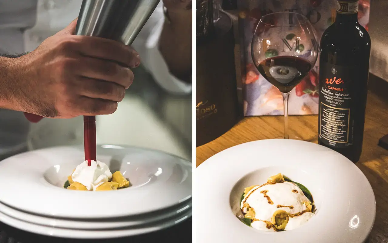 Flan di Grana Padano Dop 18 mesi, zuppetta di funghi, brodo affumicato  Settimo appuntamento di “Nati per stare Insieme” da Umberto De Martino