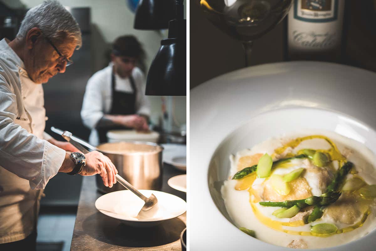 Vellutata di Grana Padano Dop con asparagi, crostini di Grana Padano Dop oltre 20 mesi e uovo in camicia al tartufo bianco “Nati per stare insieme” da Tano Passami l’Olio