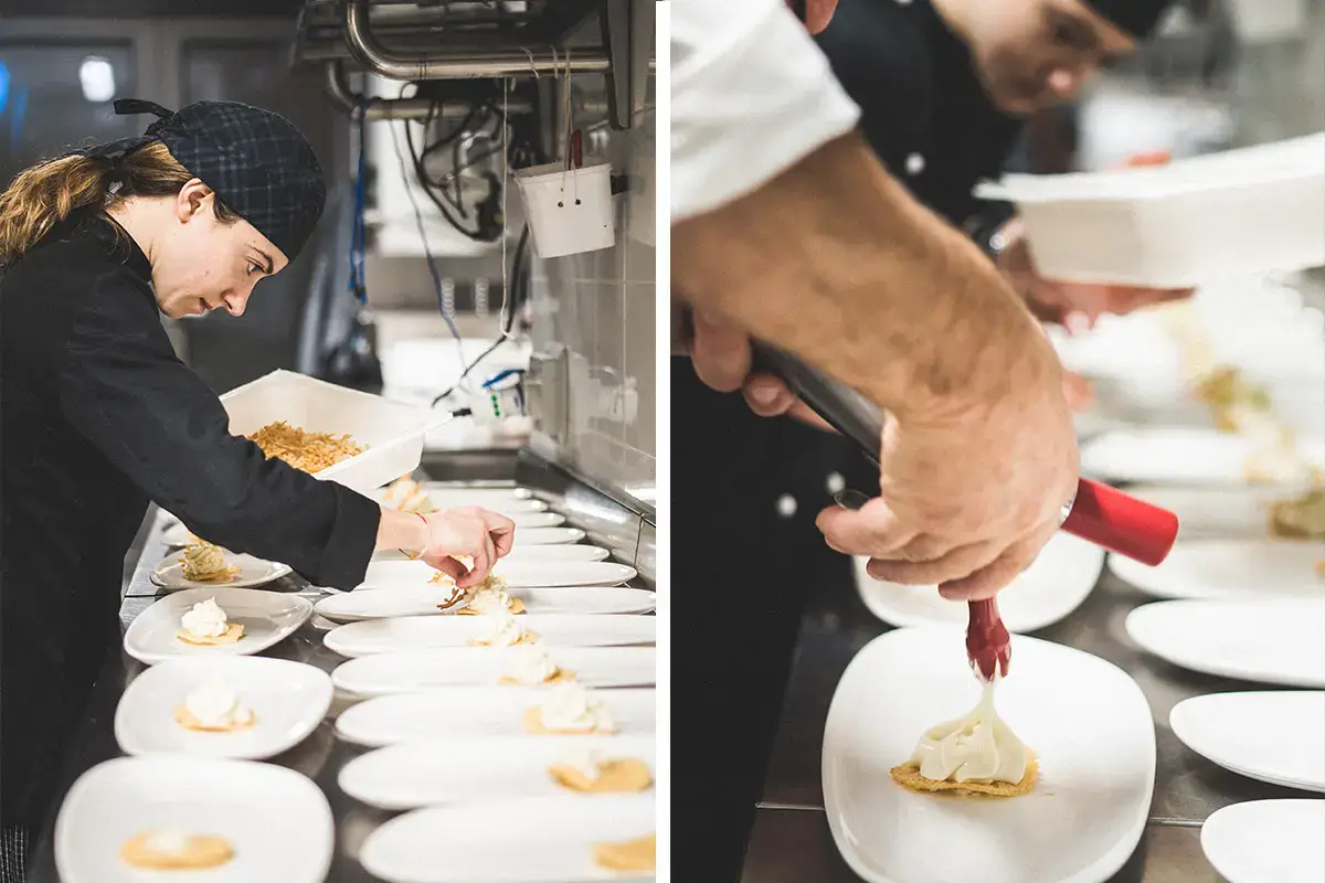 Mousse di Grana Padano Dop 12 mesi e aceto balsamico di Modena “Nati per stare insieme” sul lago al Belvedere di Torno