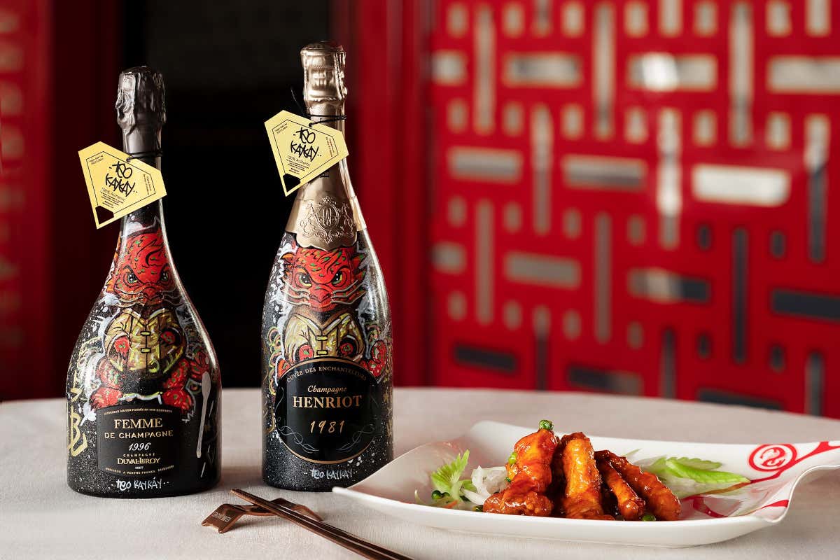Il ristorante cinese Bon Wei festeggia l’anno del drago con uno champagne d’artista