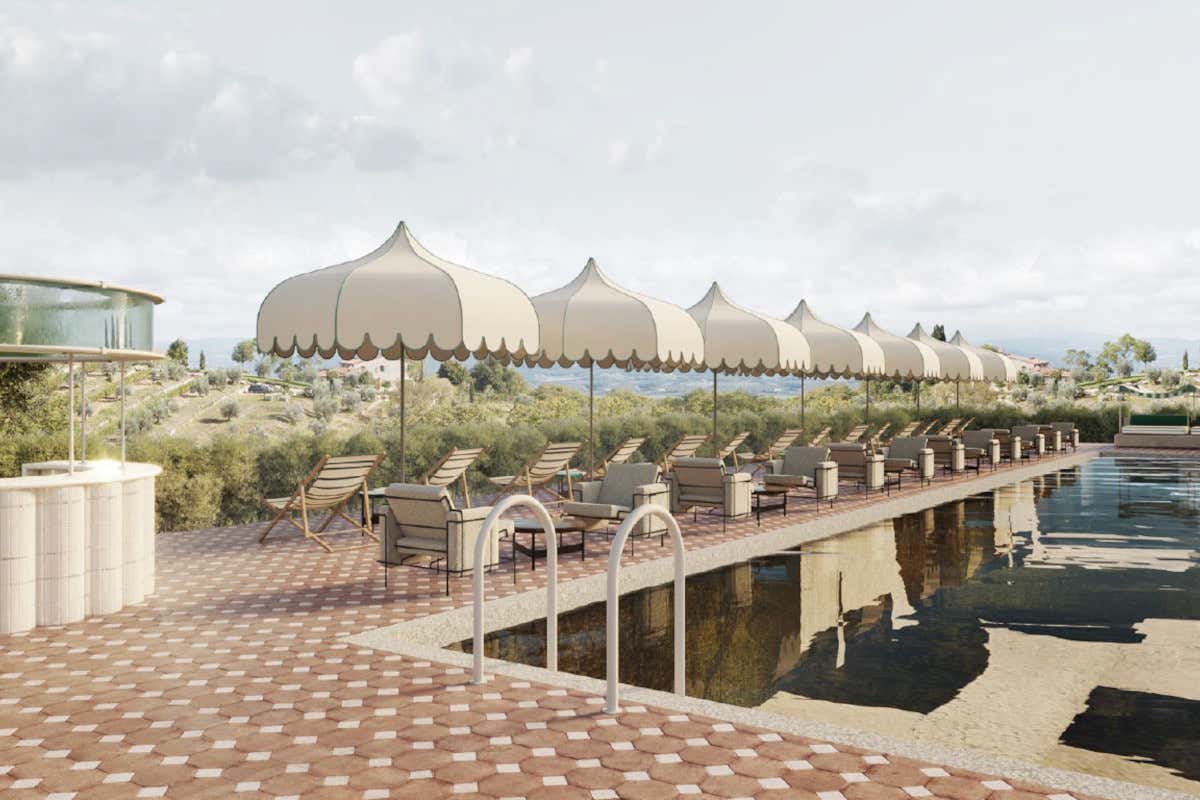 Il progetto mantiene gli elementi originari del borgo, affiancandoli a materiali contemporanei