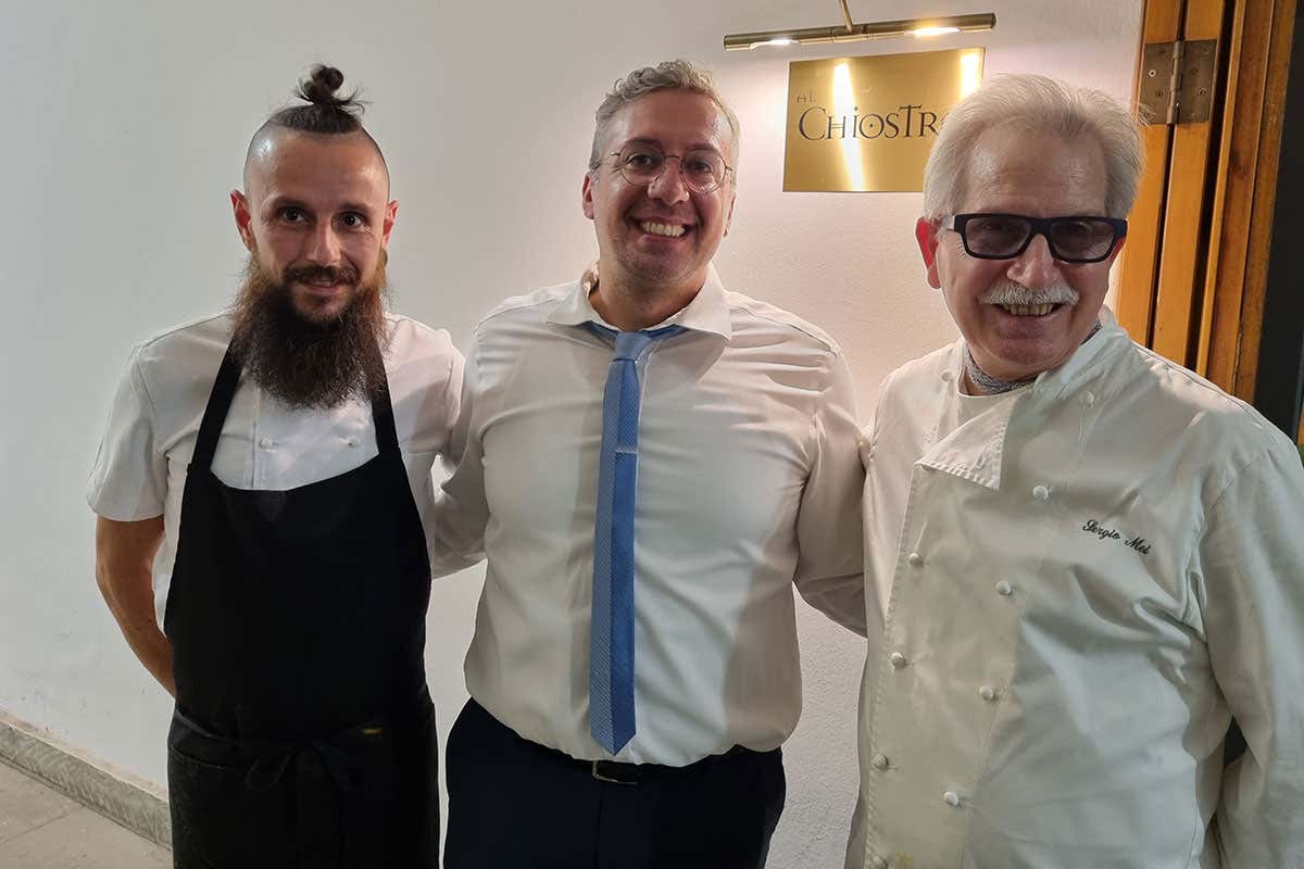 Luca Zucchinali, Claudio Giacometti, Sergio Mei Vento di Sardegna al Chiostro di Bergamo con la cucina di Mei e Zucchinali