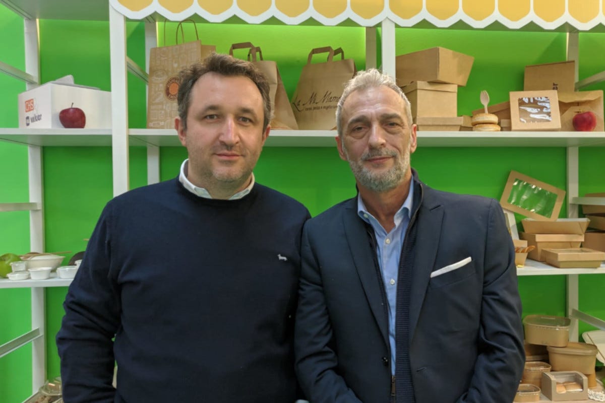 Alberto Valle con il Ceo Carlo Scalabrini Chs Group, cleaning e packaging per il settore Horeca